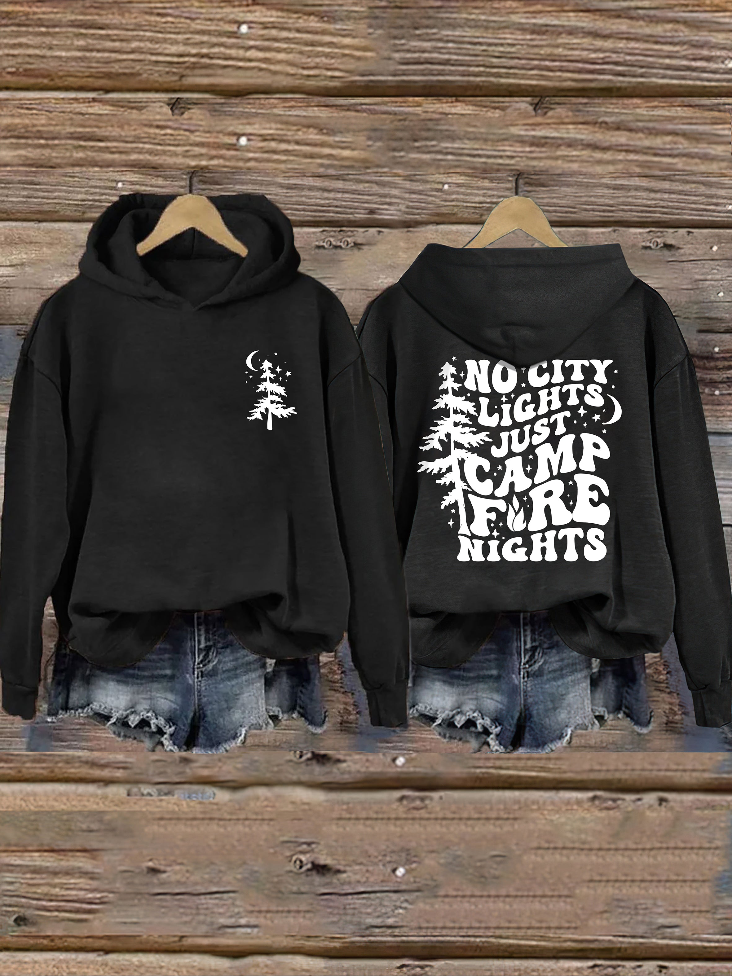 No City Lights Just Camp Fire Nights Hoodie