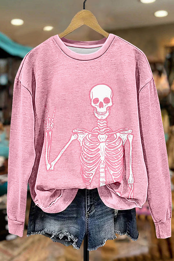 Halloween Pink Skull Sweatshirt
