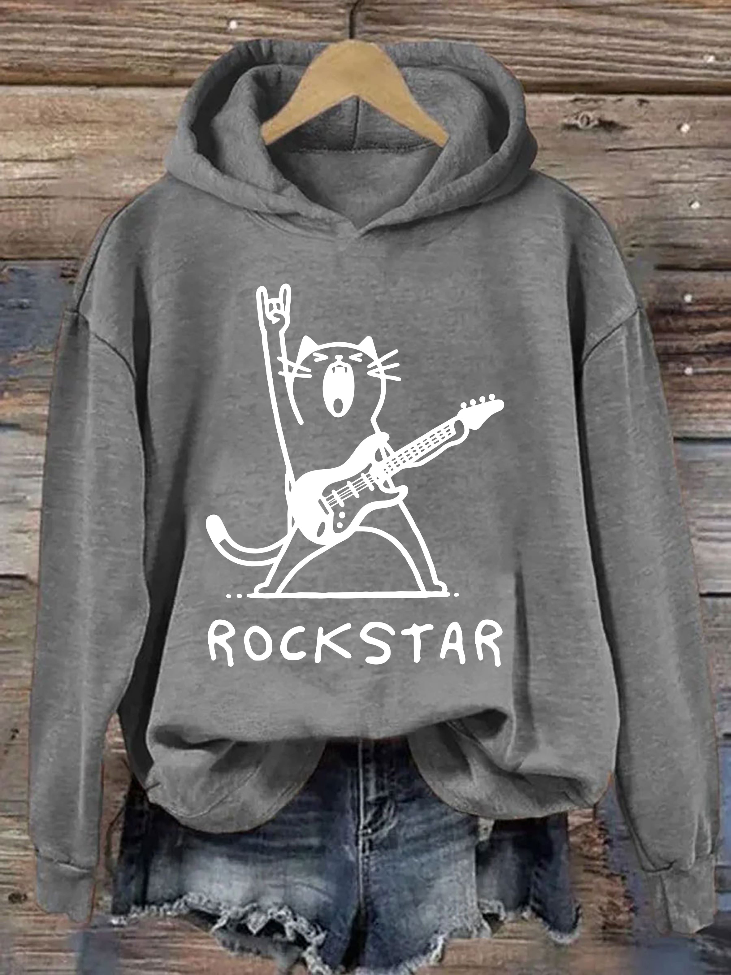 Rock And Roll Cat Hoodie