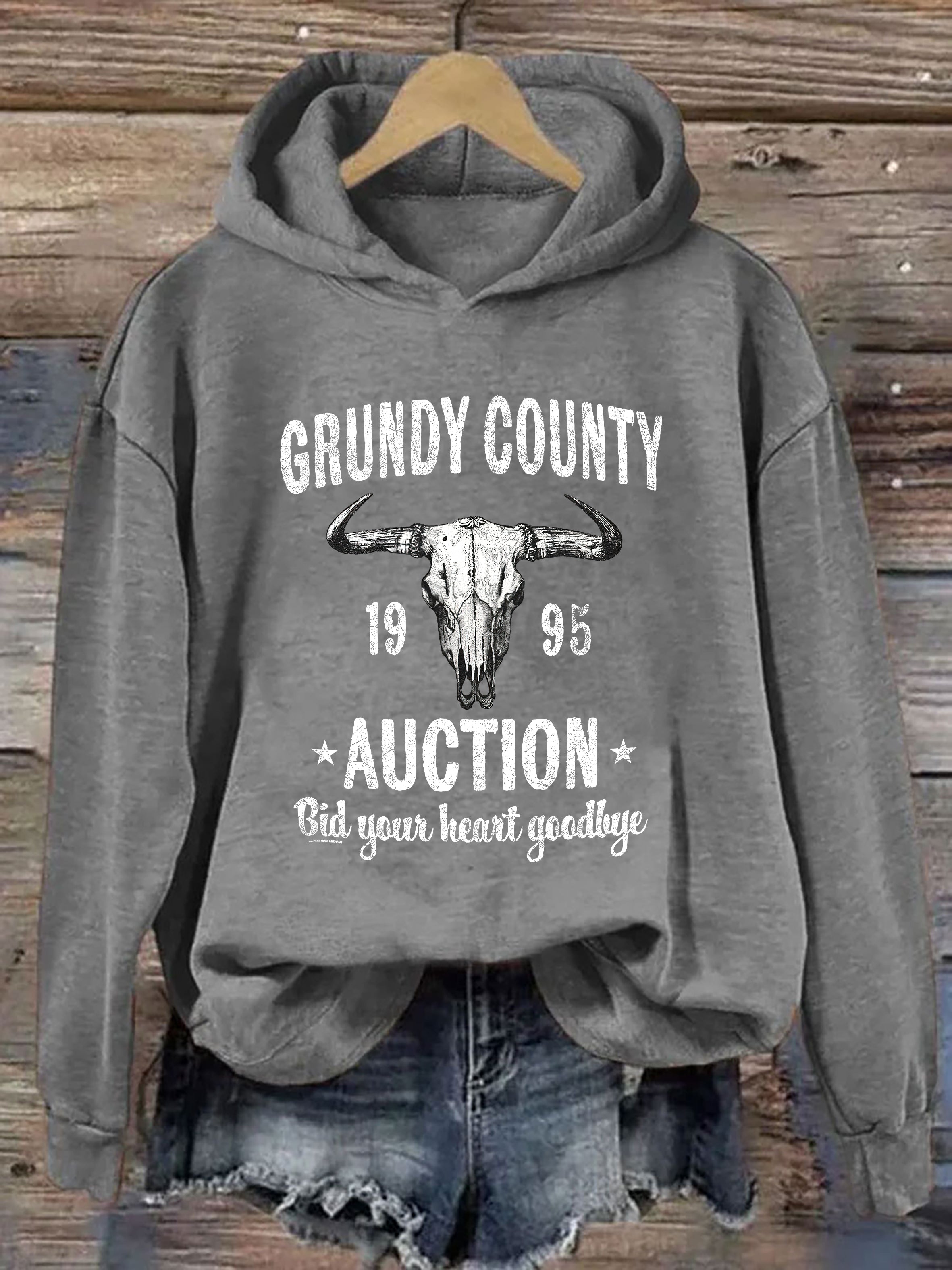 Grundy County Auction Vintage Inspired Hoodie