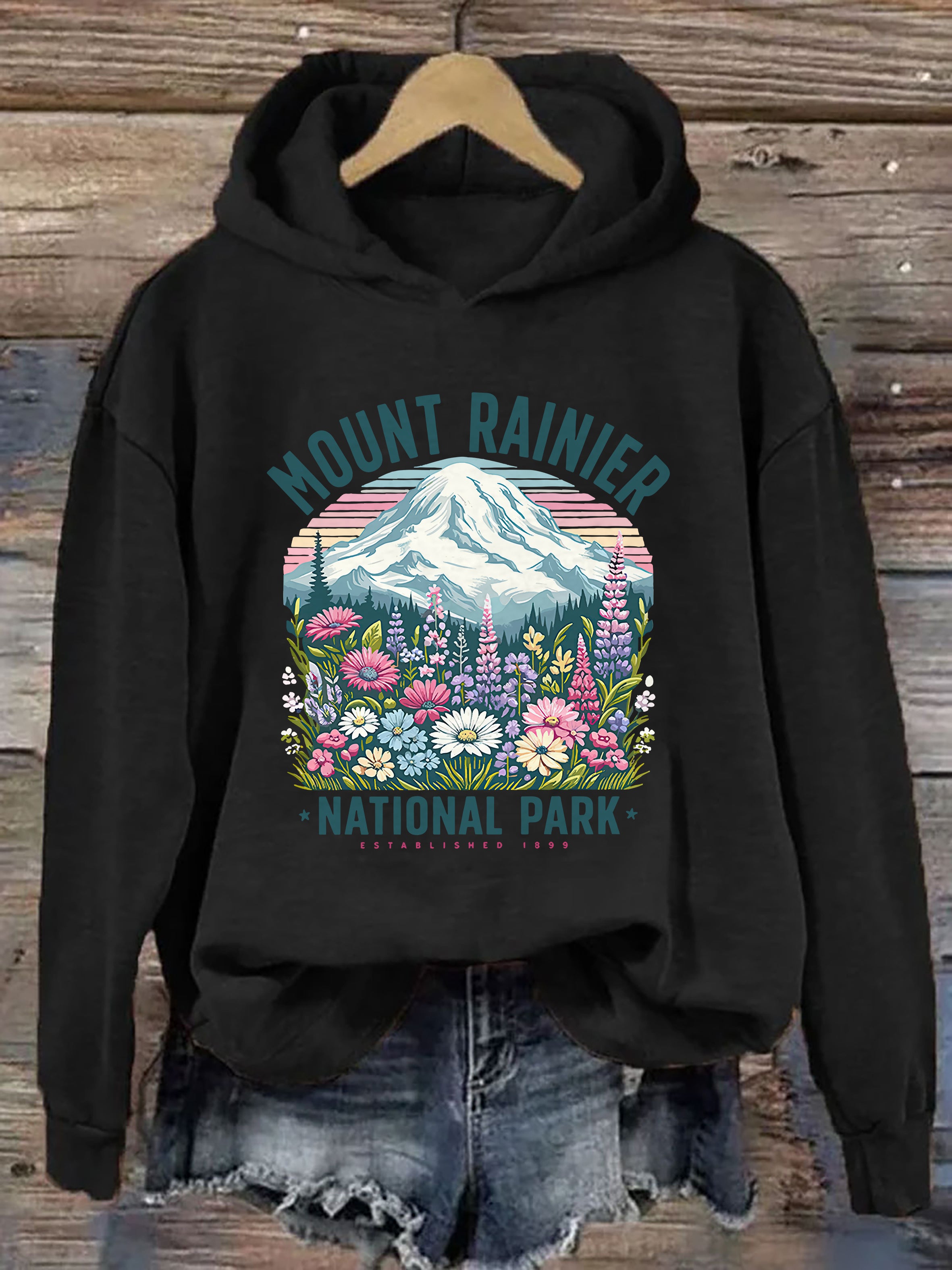 Mount Rainier National Park Wildflower Hoodie