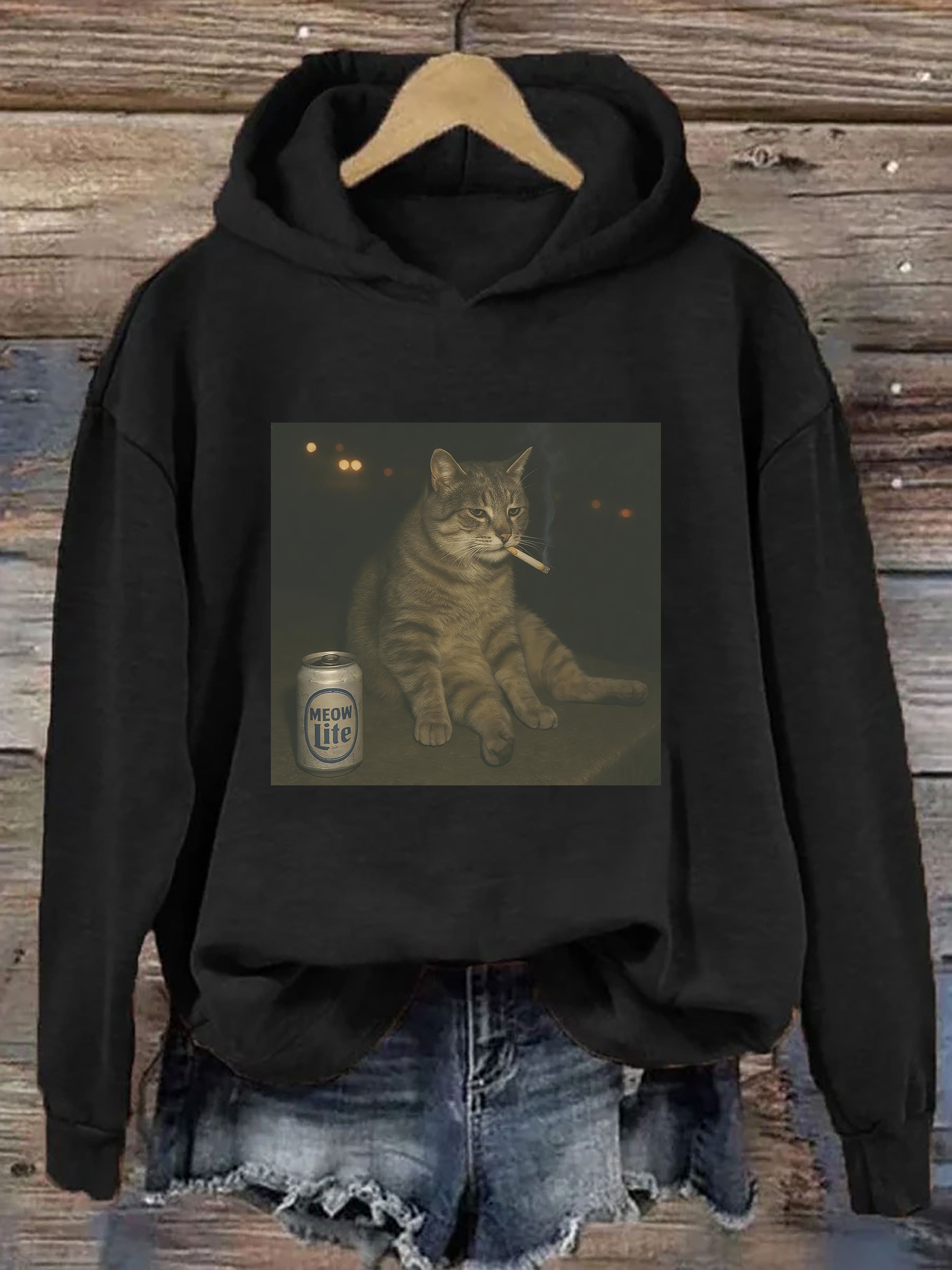 Funny Smoking Cat Meme Hoodie