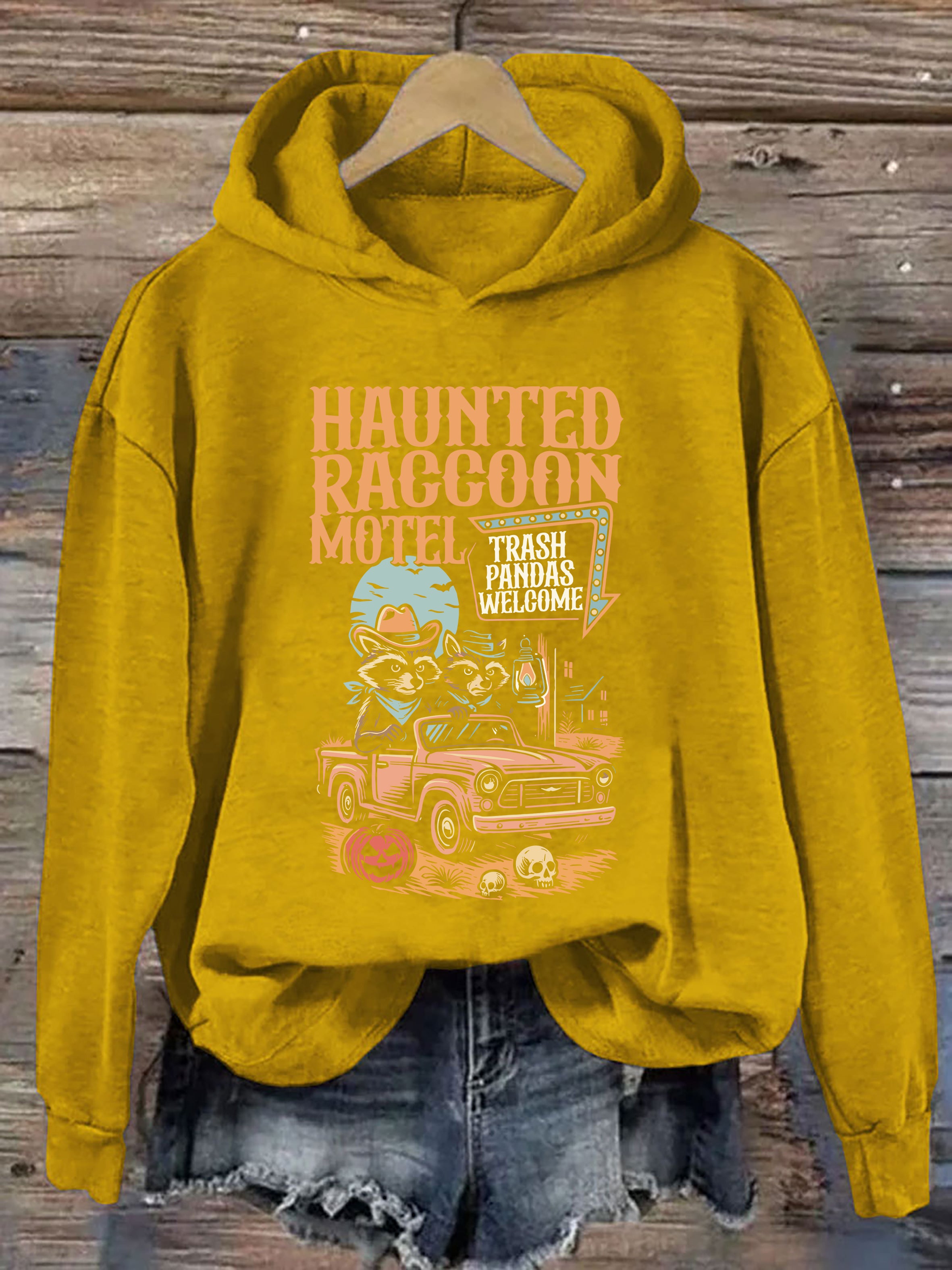 Haunted Raccoon Motel Hoodie