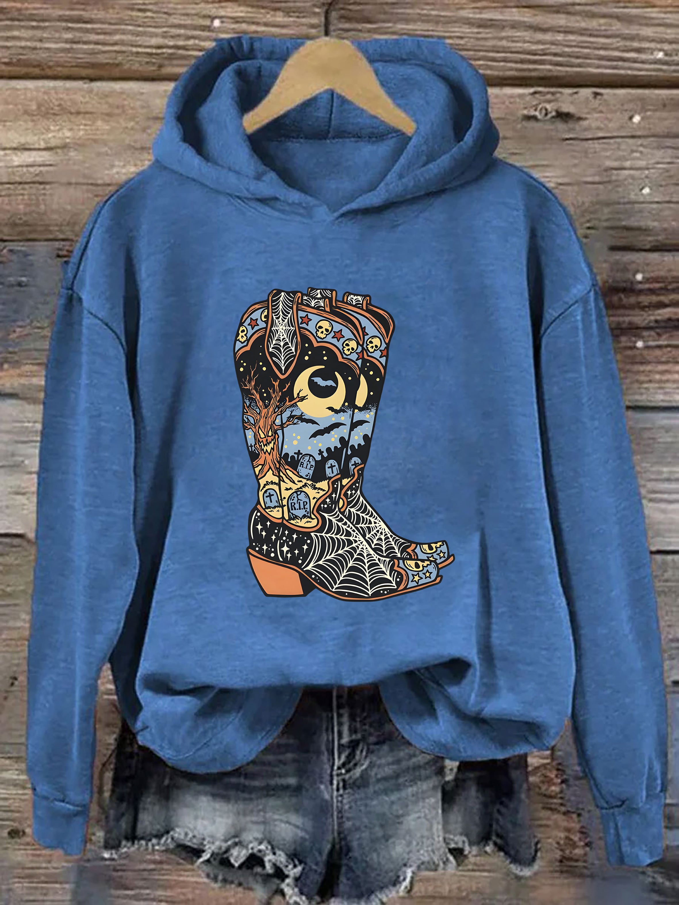 Halloween Cowboy Boots Hoodie