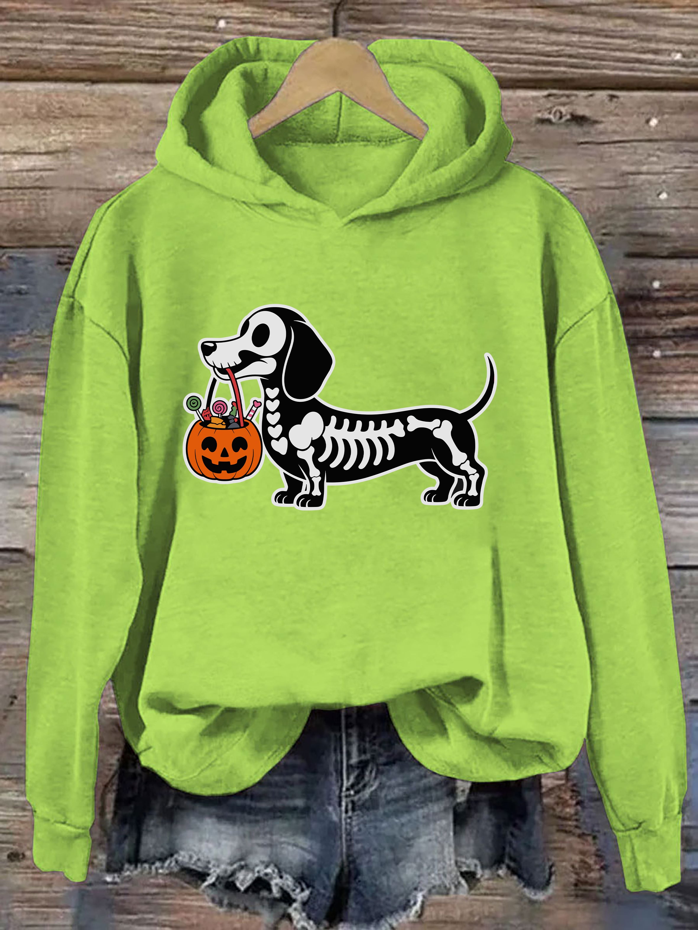 Skeleton Dog Halloween Hoodie