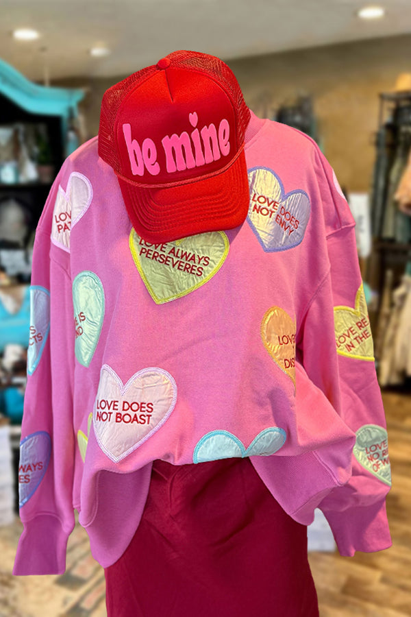 Classic Contrast Valentine's Day Print Sweatshirt