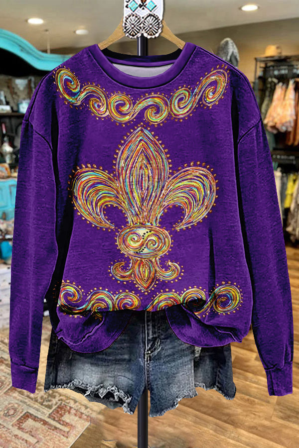 Classic Contrast Mardi Gras Sweatshirt