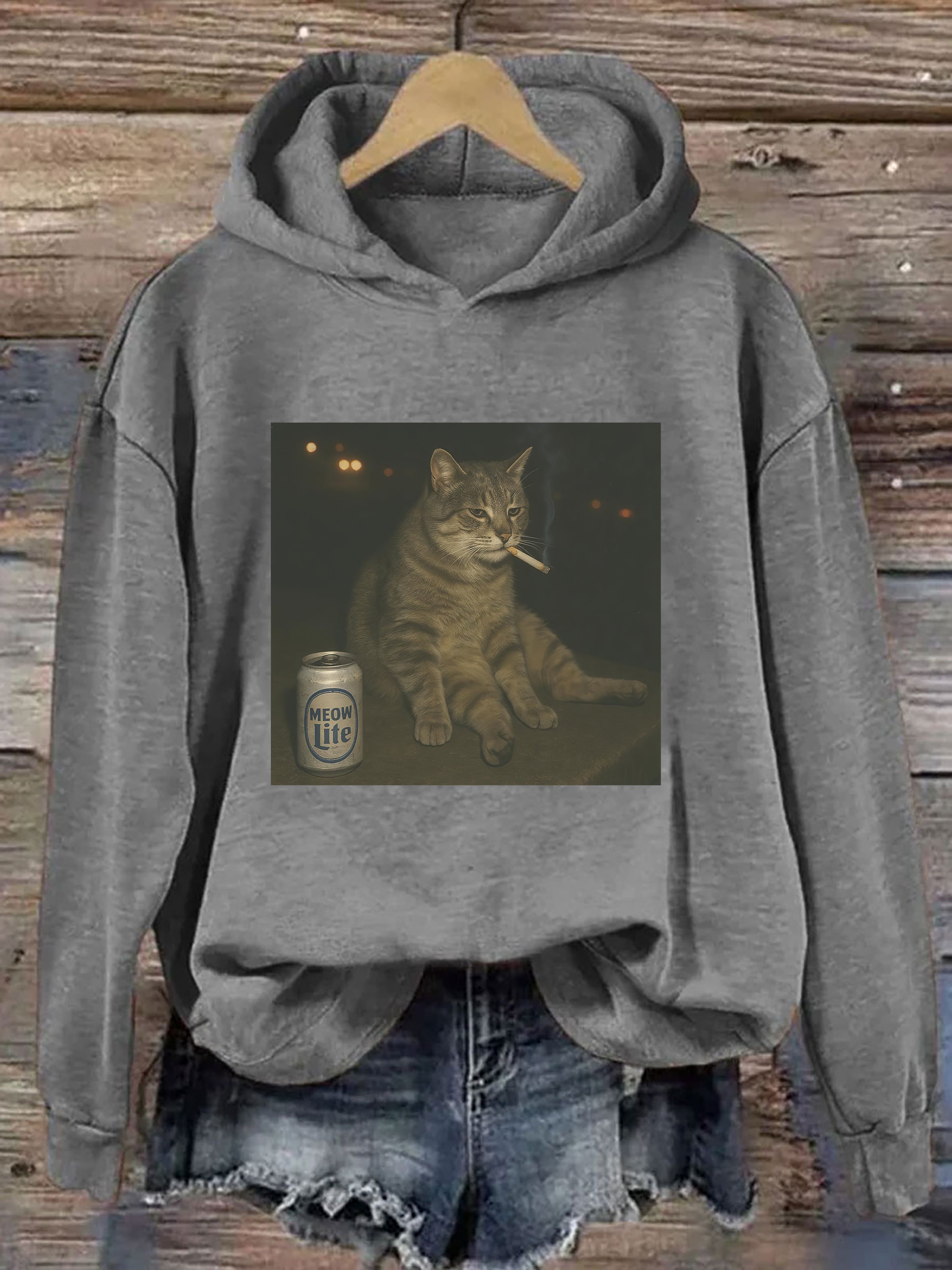 Funny Smoking Cat Meme Hoodie