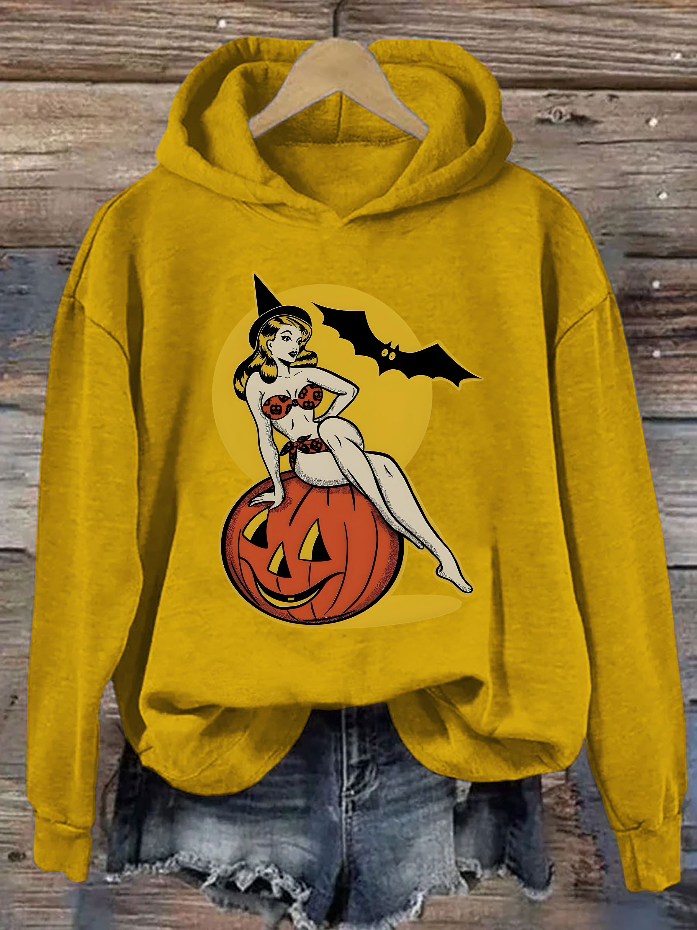 Halloween Girl Pumpkin Bat Hoodie