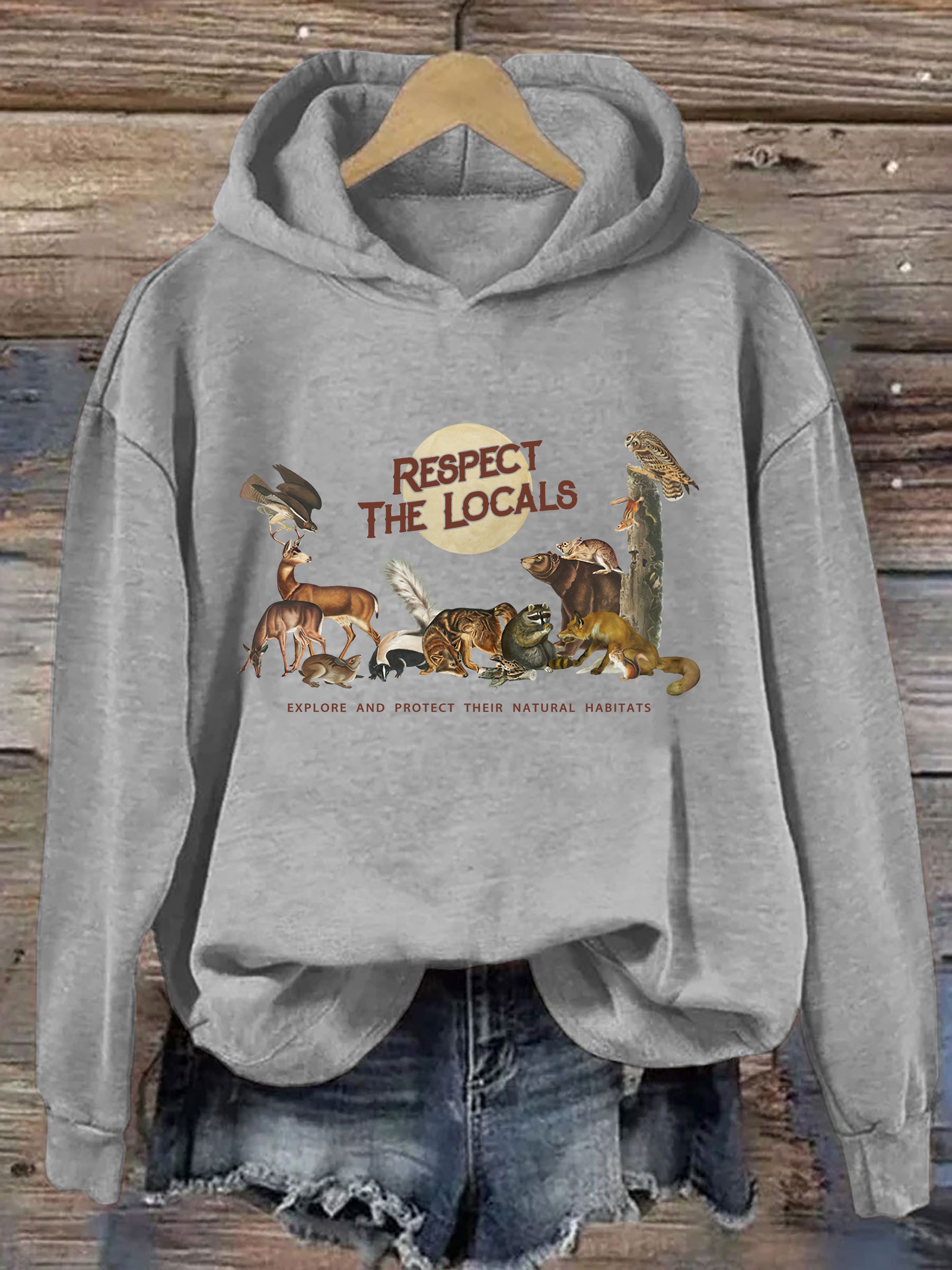Respect The Locals Woodland Animals Hoodie