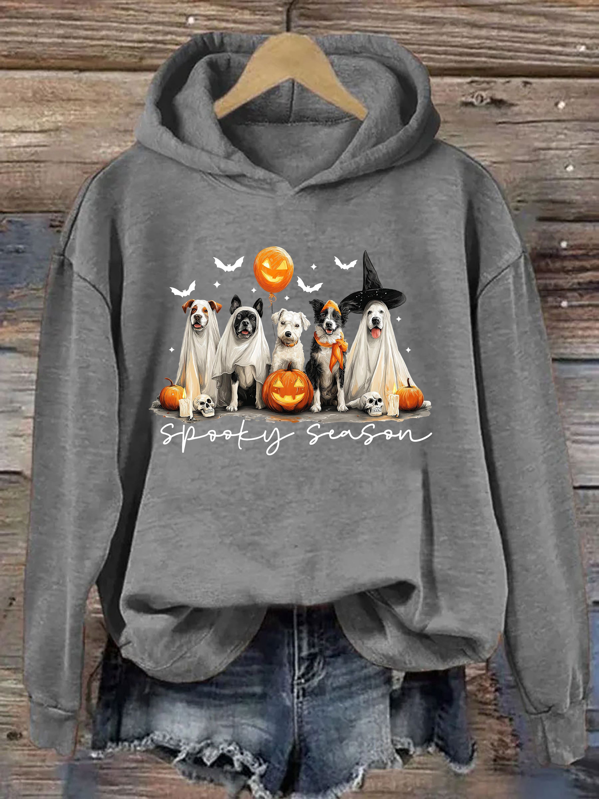 Retro Ghost Dog Hoodie