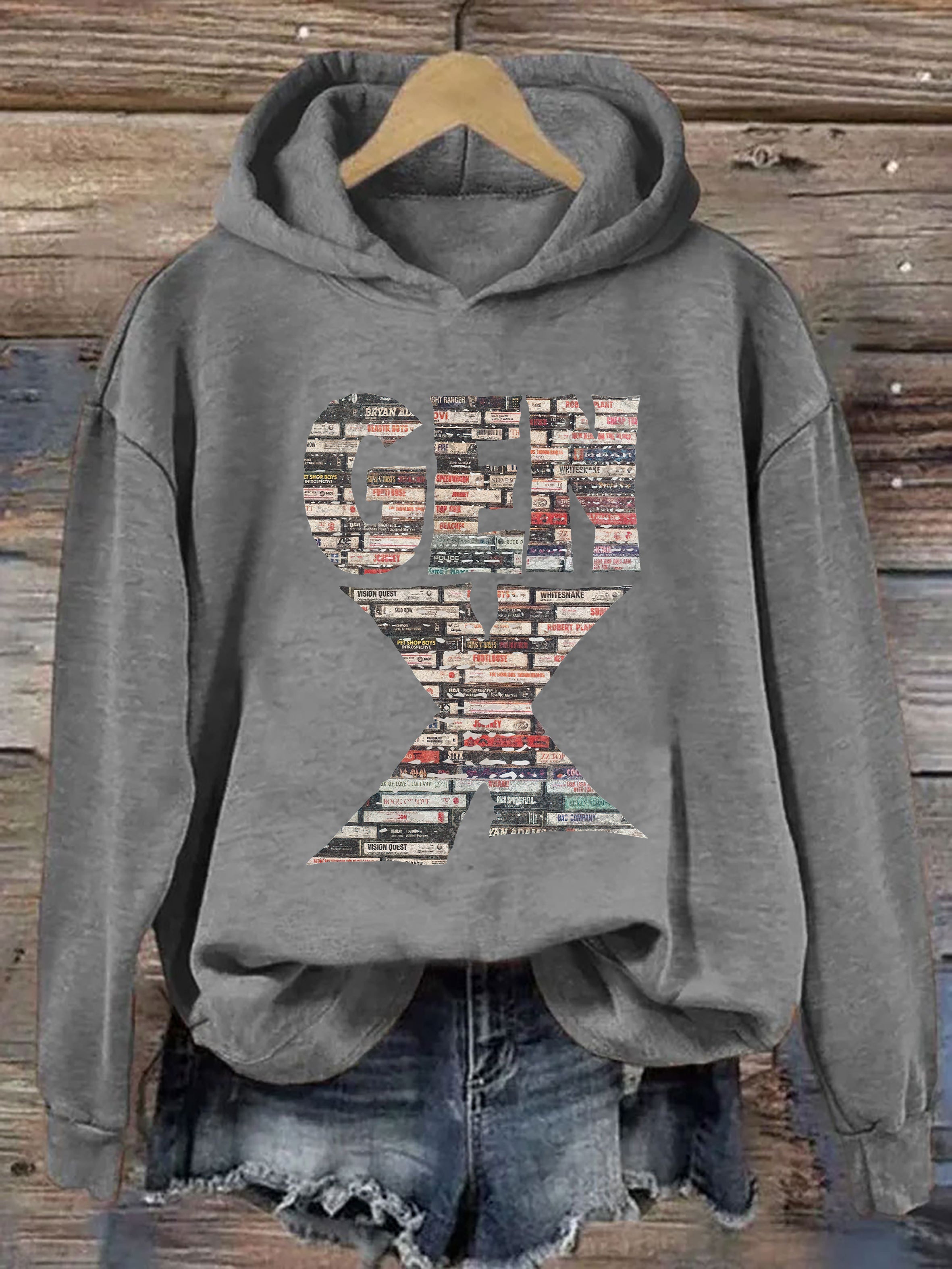 Gen X 80's Rock Cassettes Hoodie