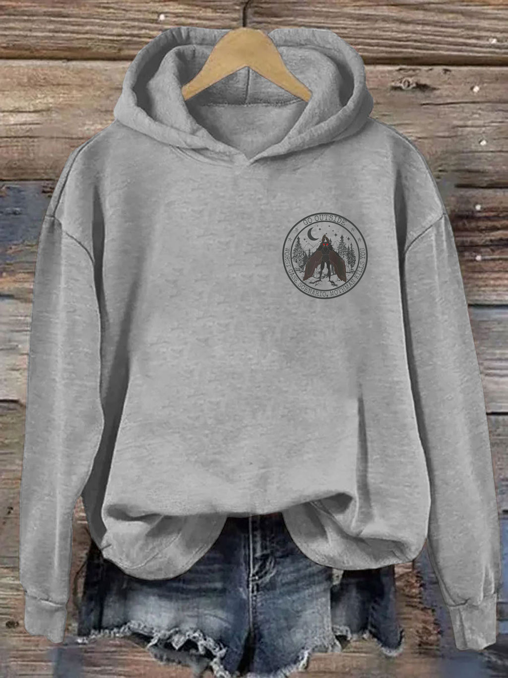 Go Outside Worst Case Scenario Mothman Hoodie