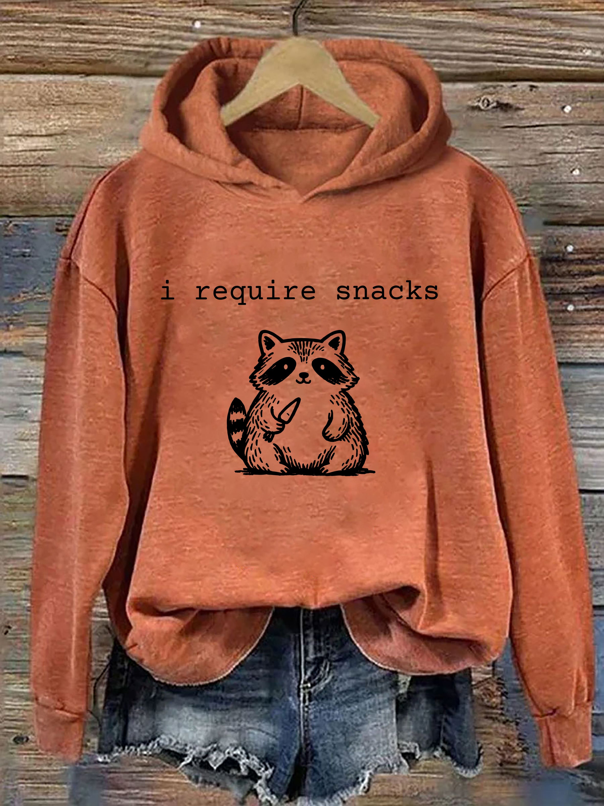 I Require Snacks Raccoon Hoodie