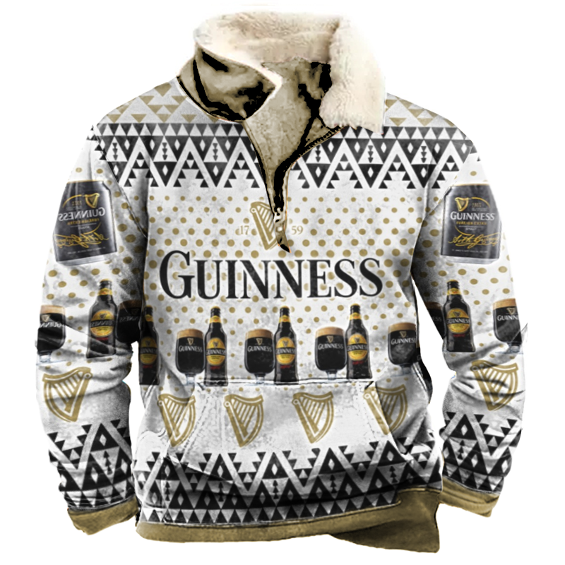 GUINNESS 1/4 Zip Stand Collar Sweatshirt