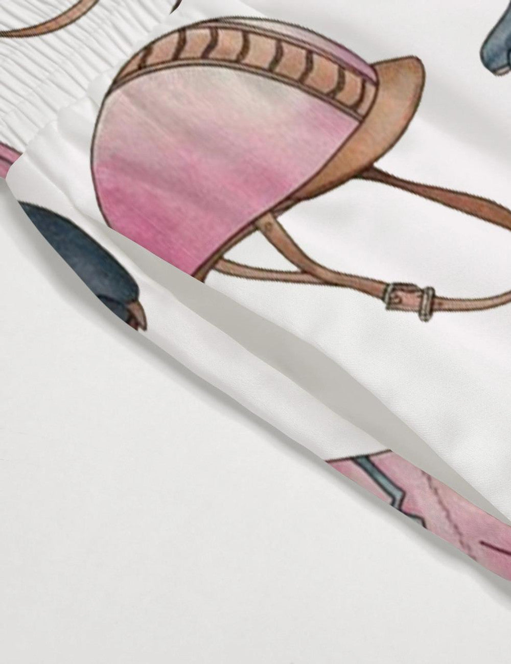 Long Sleeve Pink Horseback Riding Satin Pajama Set For Women