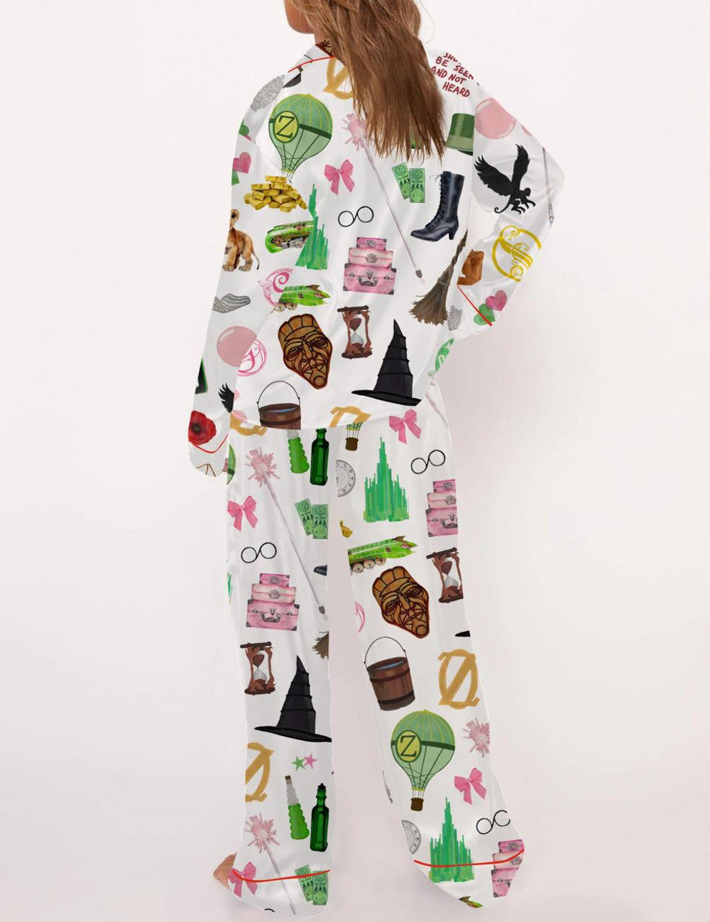 Long Sleeve Wicked Movie Satin Pajama Set For Women